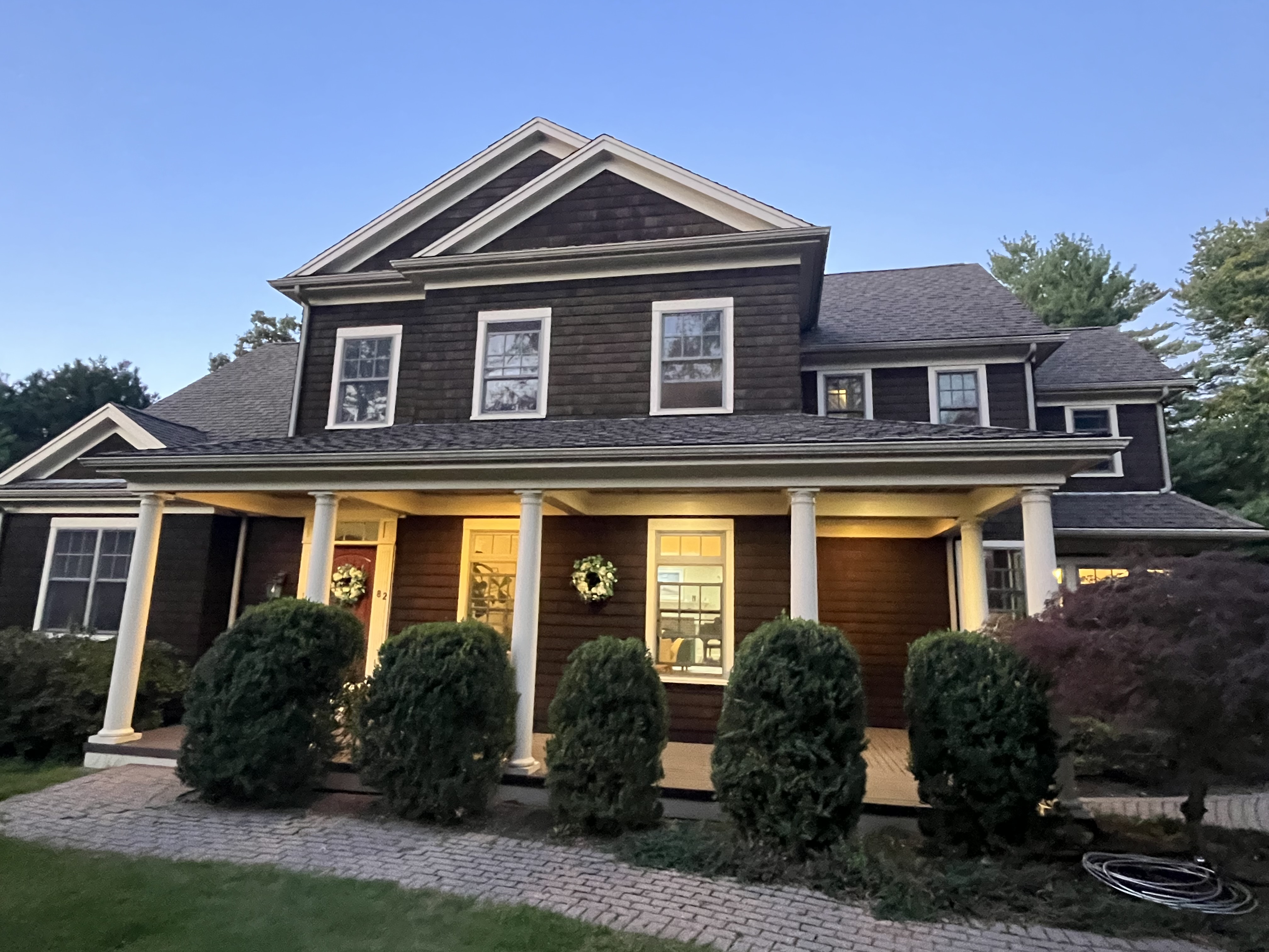 Recently washed shingled home, after photo