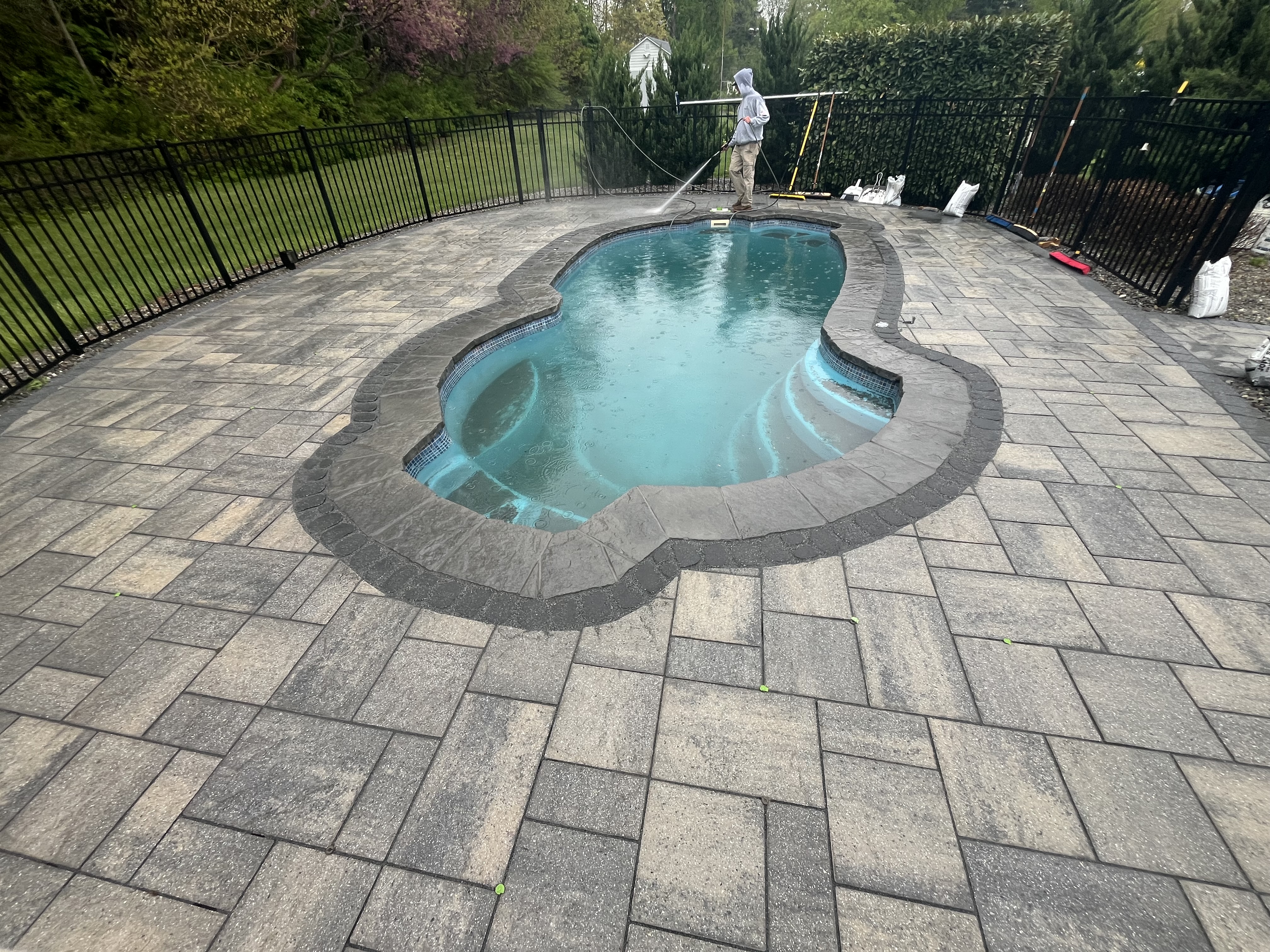 Restored and sealed paver patio, after photo